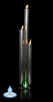 H135cm Kohala 3 Tubes Fire & Water Feature with Colour LEDs | Indoor/Outdoor Use by Ambienté